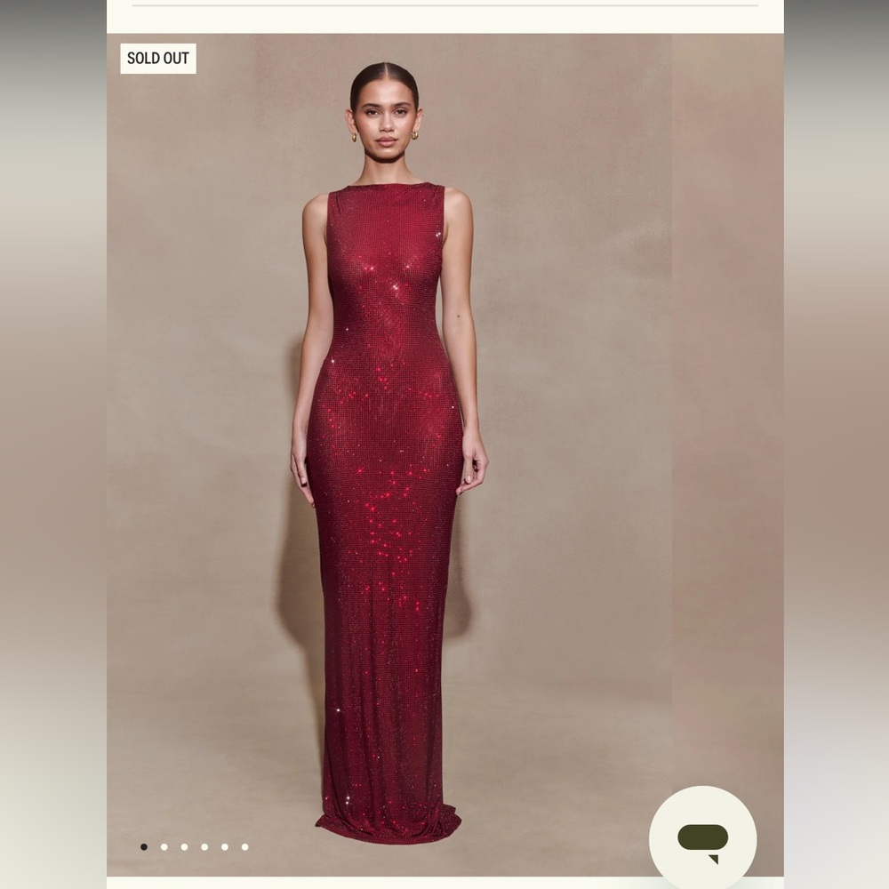 Glamorous Burgundy Sequin Maxi Dress
